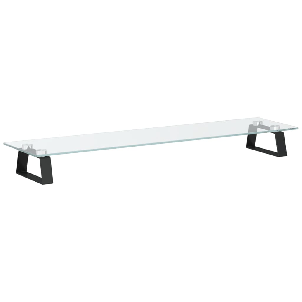 skærmstander 80x20x8 cm hærdet glas og metal sort