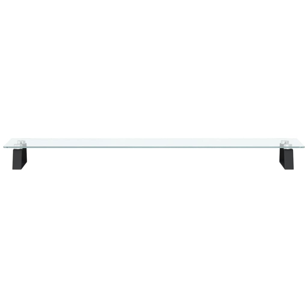 skærmstander 100x20x8 cm hærdet glas og metal sort