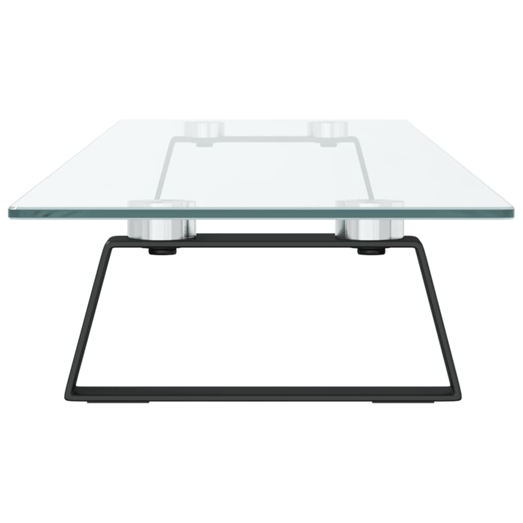 skærmstander 100x20x8 cm hærdet glas og metal sort