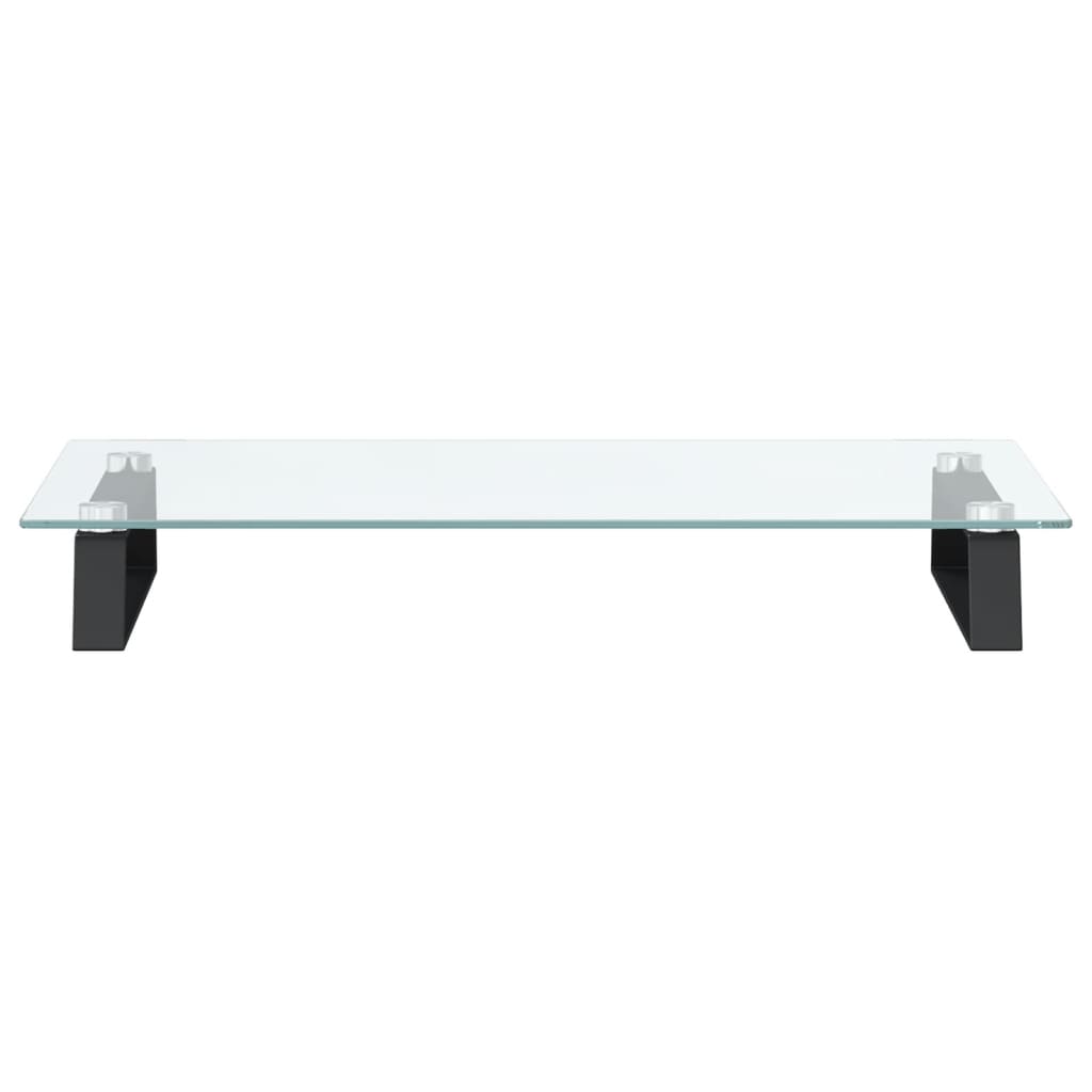 skærmstander 60x35x8 cm hærdet glas og metal sort