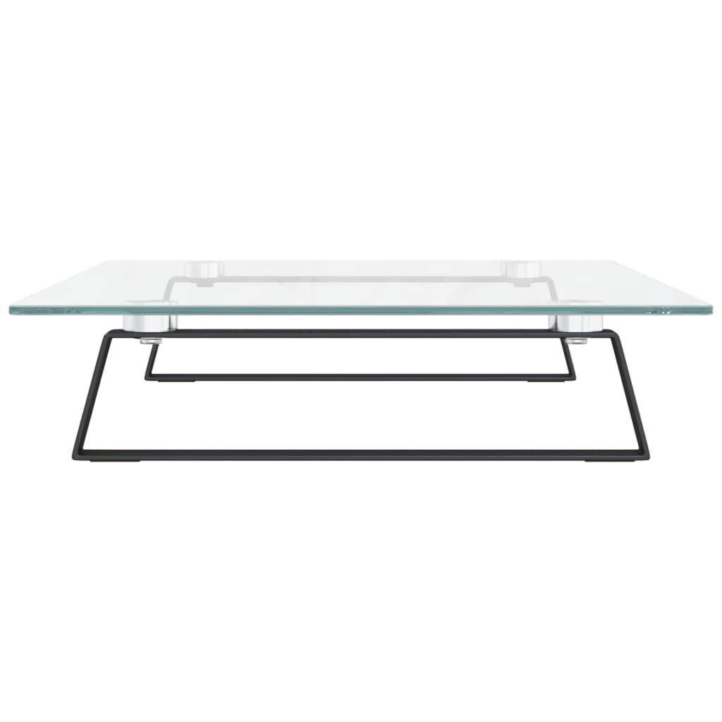 skærmstander 60x35x8 cm hærdet glas og metal sort