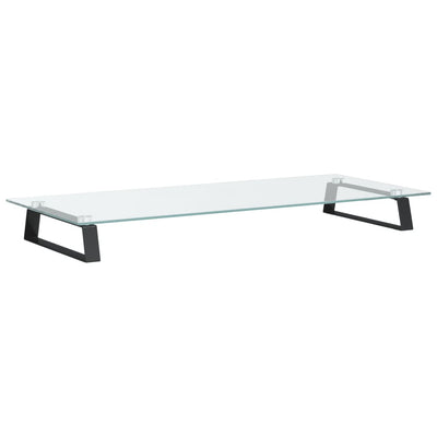 skærmstander 80x35x8 cm hærdet glas og metal sort