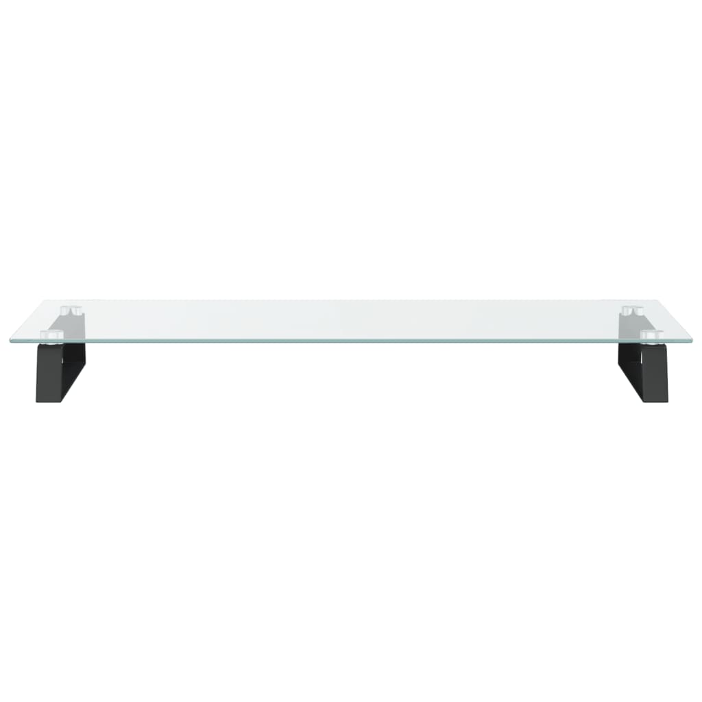 skærmstander 80x35x8 cm hærdet glas og metal sort