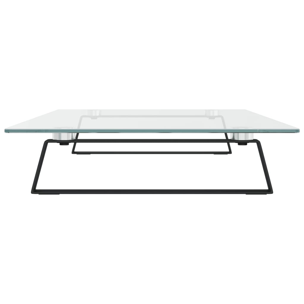 skærmstander 80x35x8 cm hærdet glas og metal sort