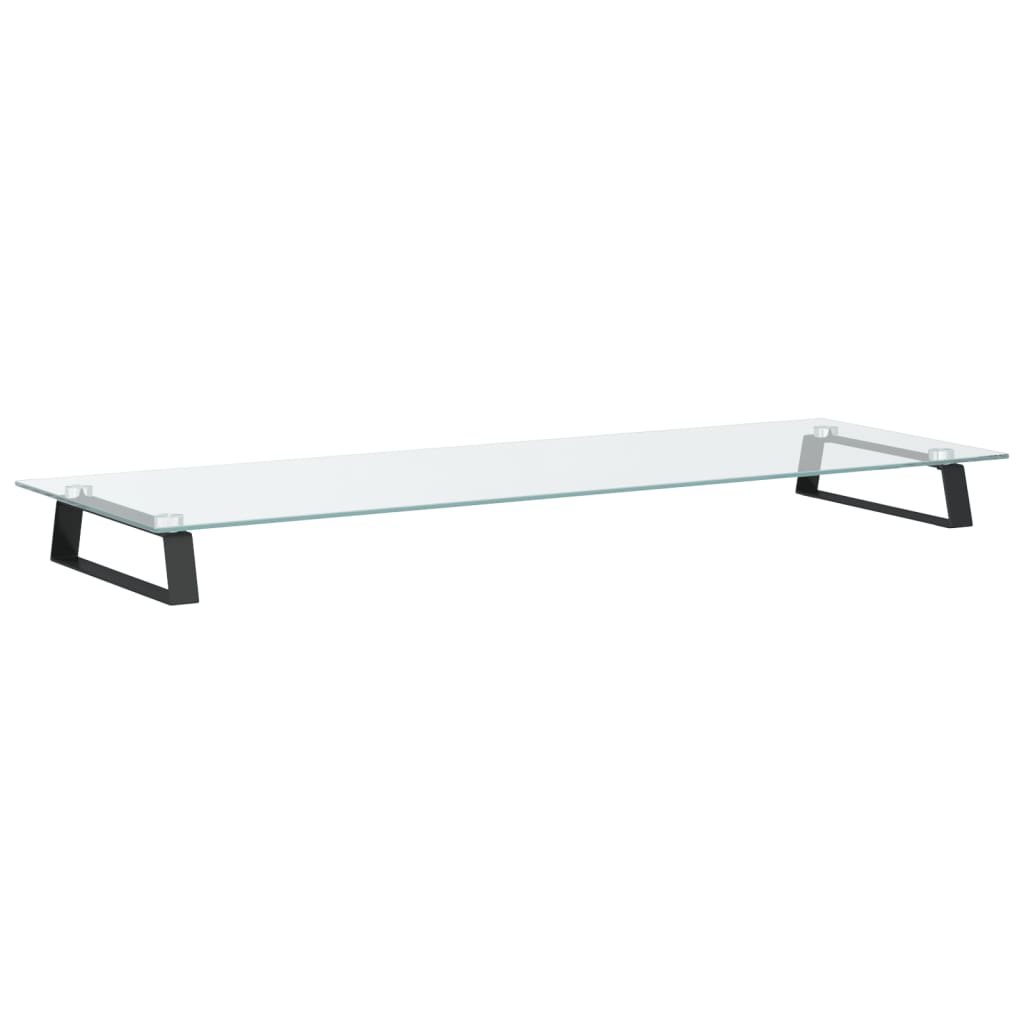 skærmstander 100x35x8 cm hærdet glas og metal sort