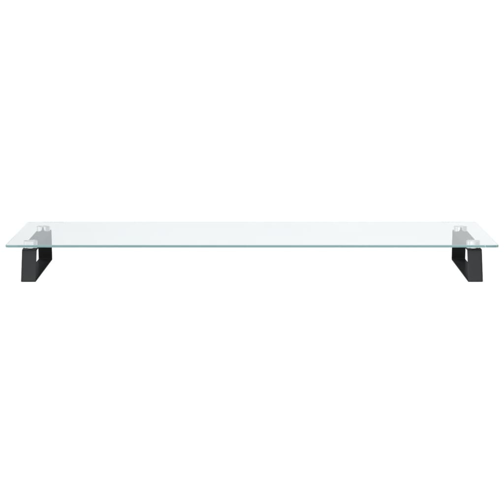 skærmstander 100x35x8 cm hærdet glas og metal sort