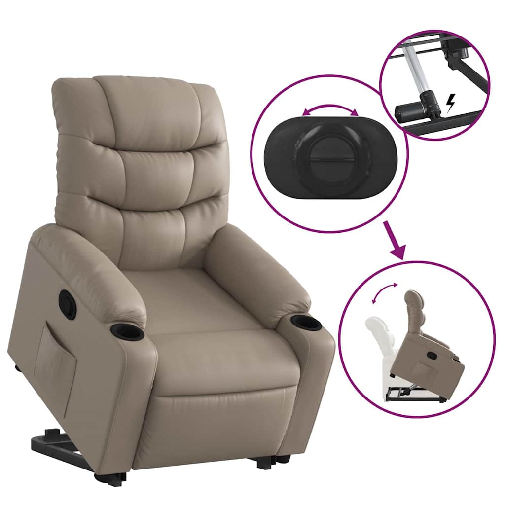løftestol kunstlæder cappuccino