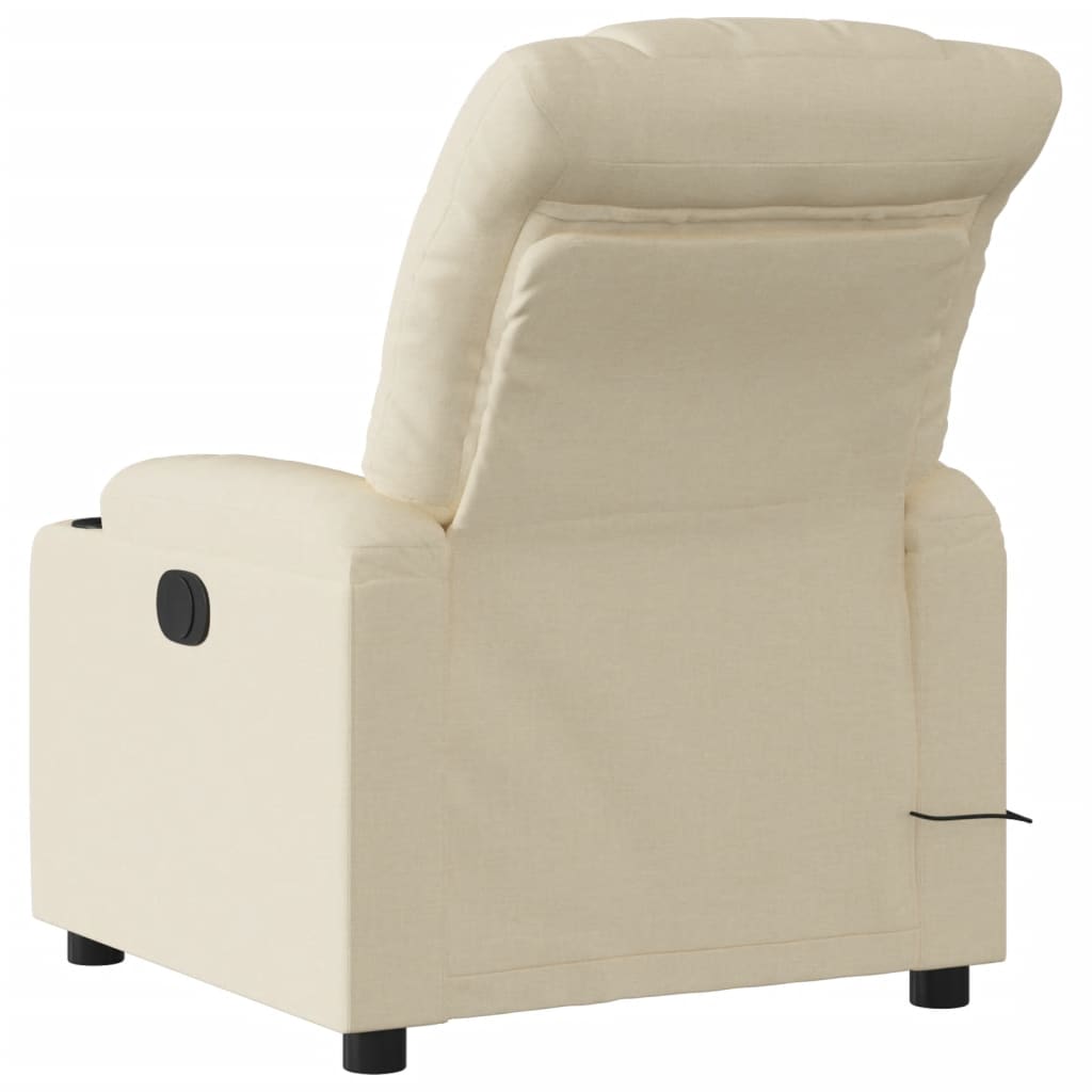 eldrevet massagestol stof cremefarvet