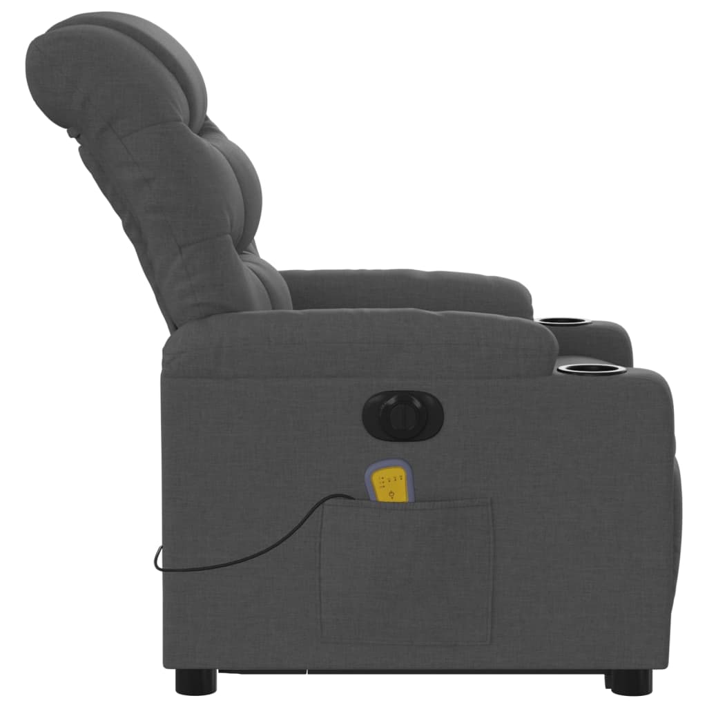 elektrisk massagestol med løftefunktion stof mørkegrå