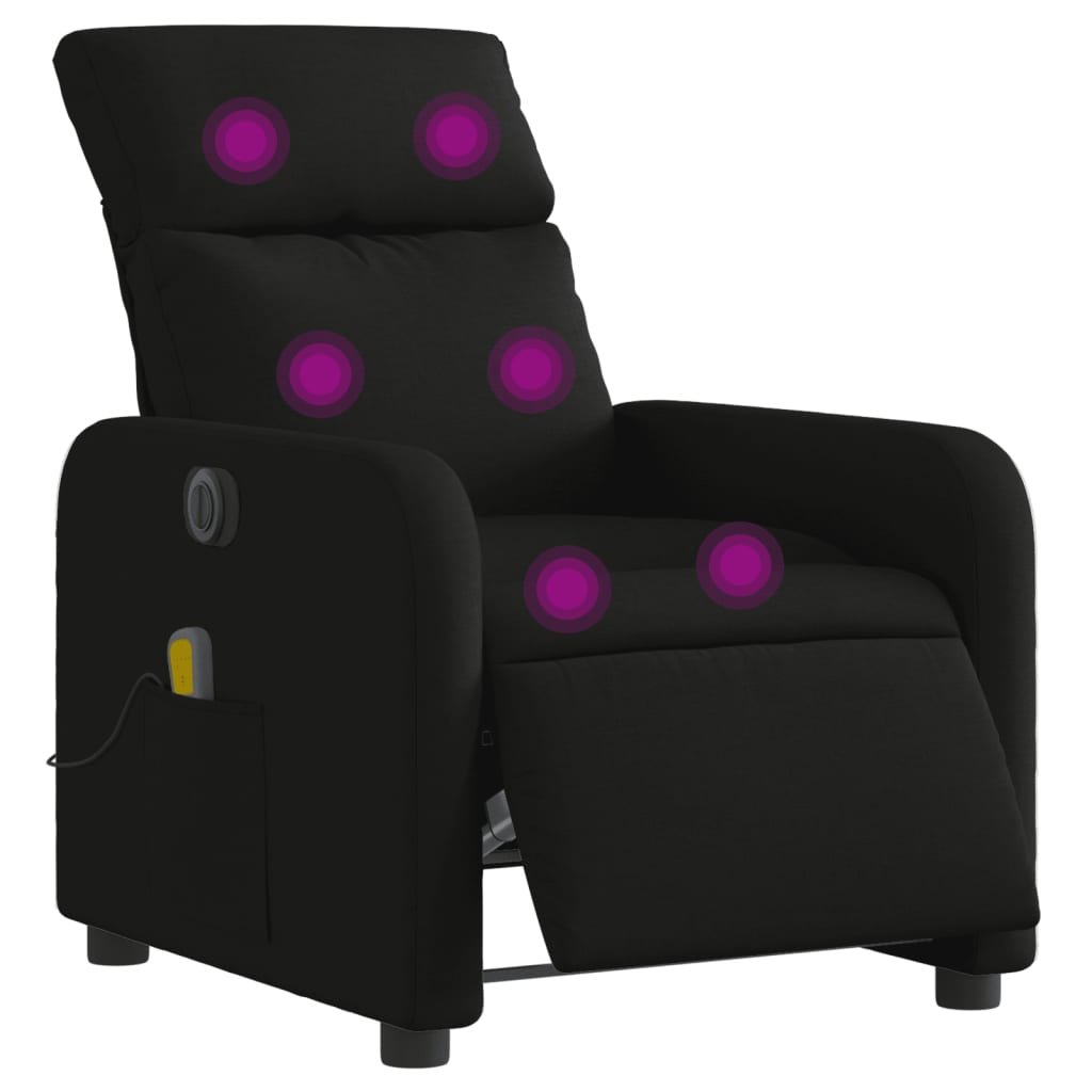 eldrevet massagestol stof sort