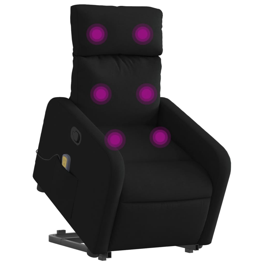 løftestol med massage stof sort