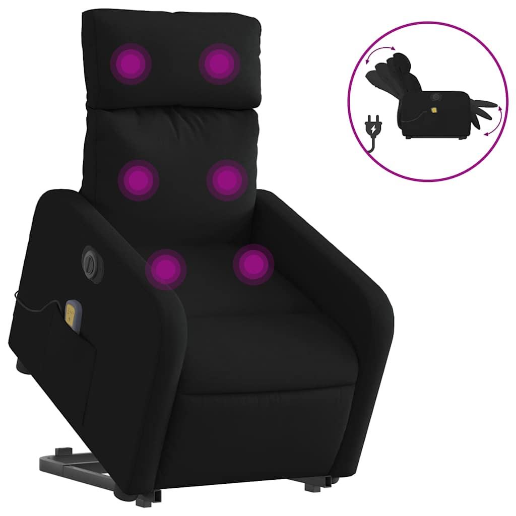 elektrisk massagestol med løftefunktion stof sort