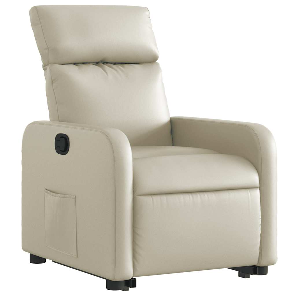 løftestol kunstlæder cremefarvet