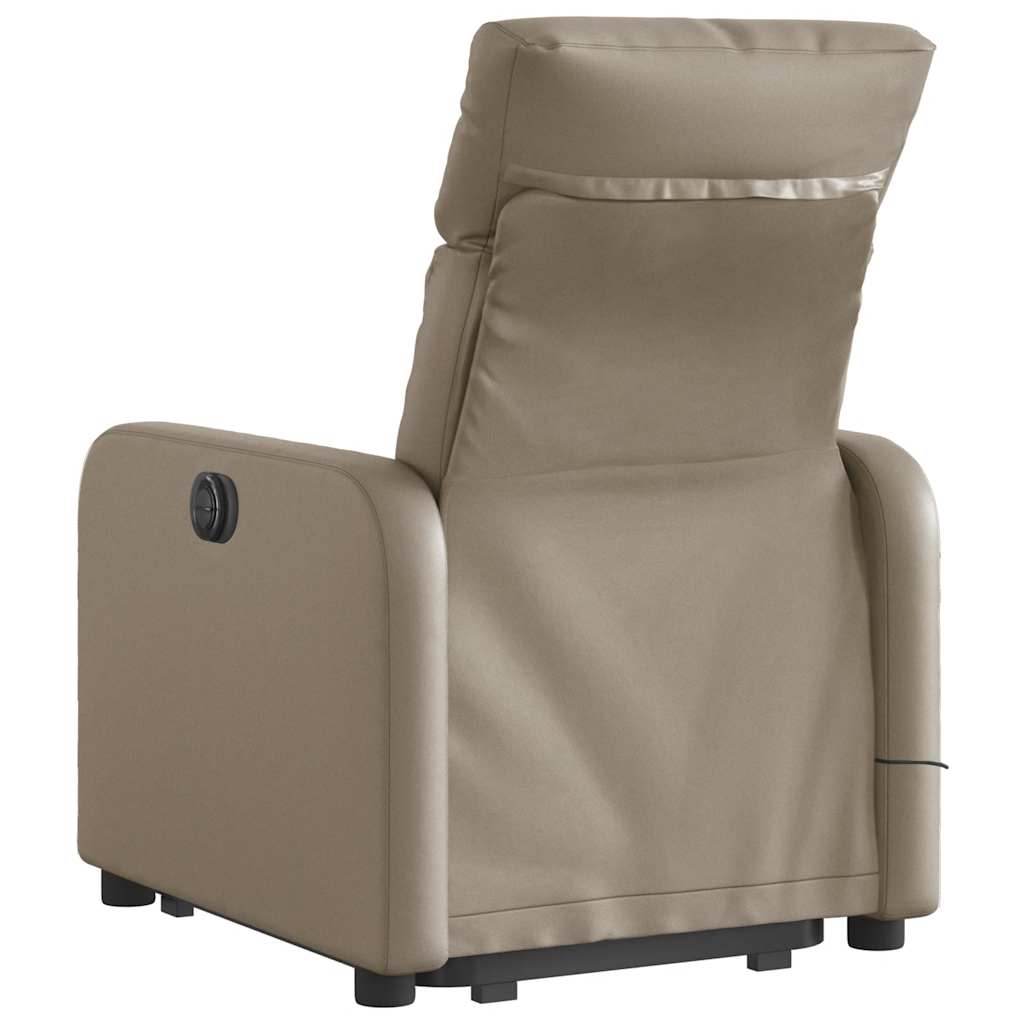 løftestol med massagefunktion kunstlæder cappuccino
