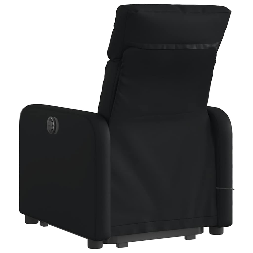 massagestol med løftefunktion kunstlæder sort
