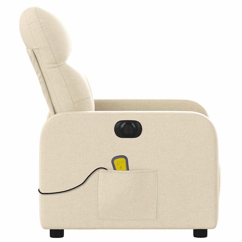 eldrevet massagestol stof cremefarvet