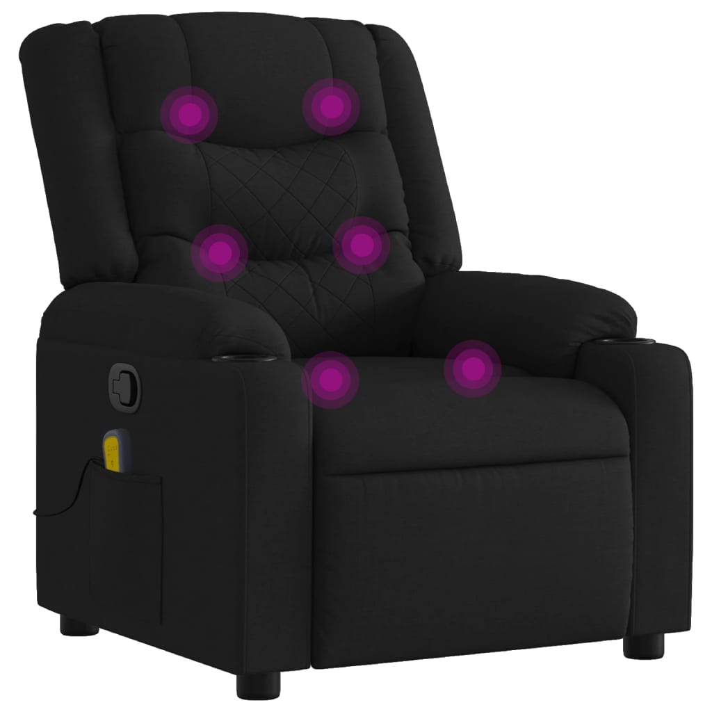massagestol sort stof
