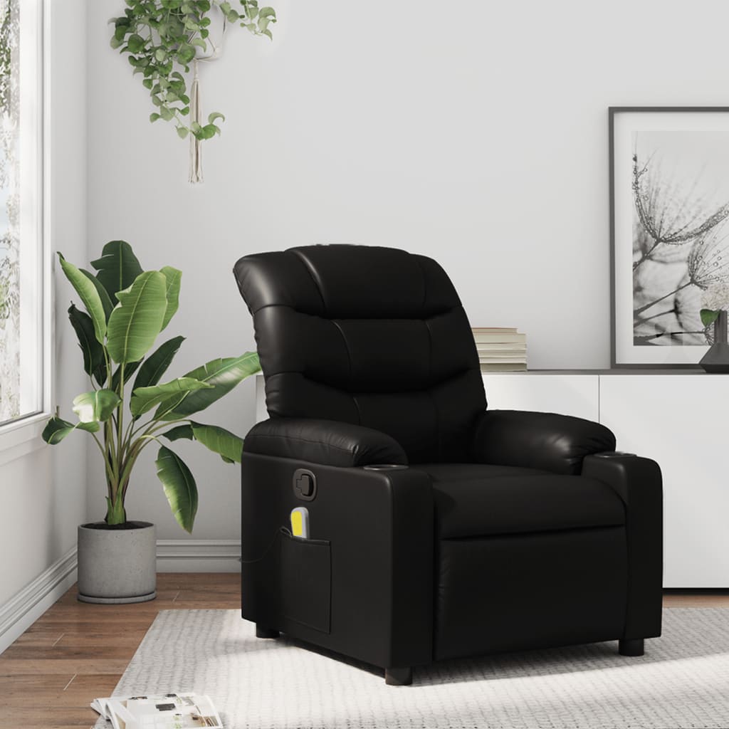 massagestol sort kunstlæder