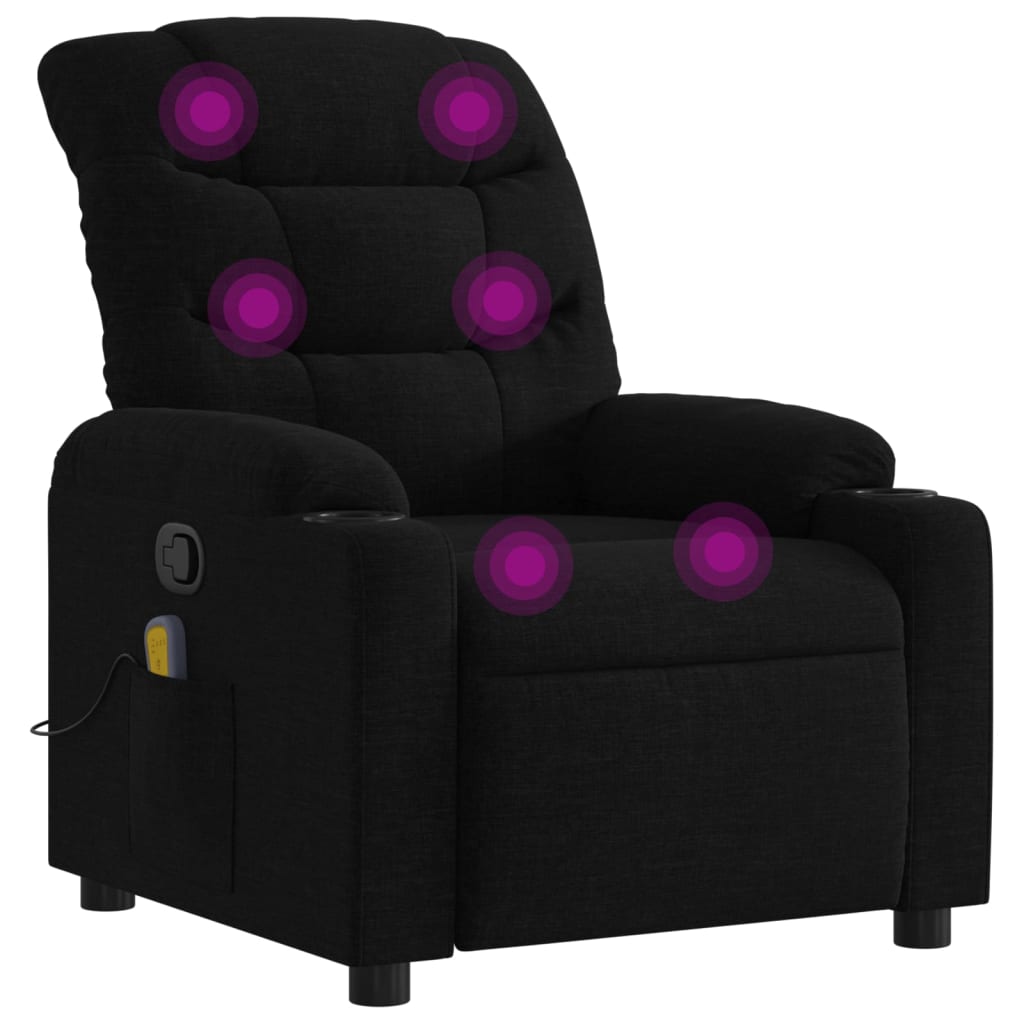 massagestol sort stof