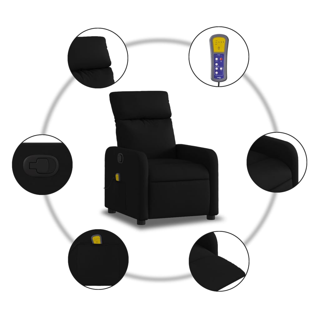 massagestol sort stof