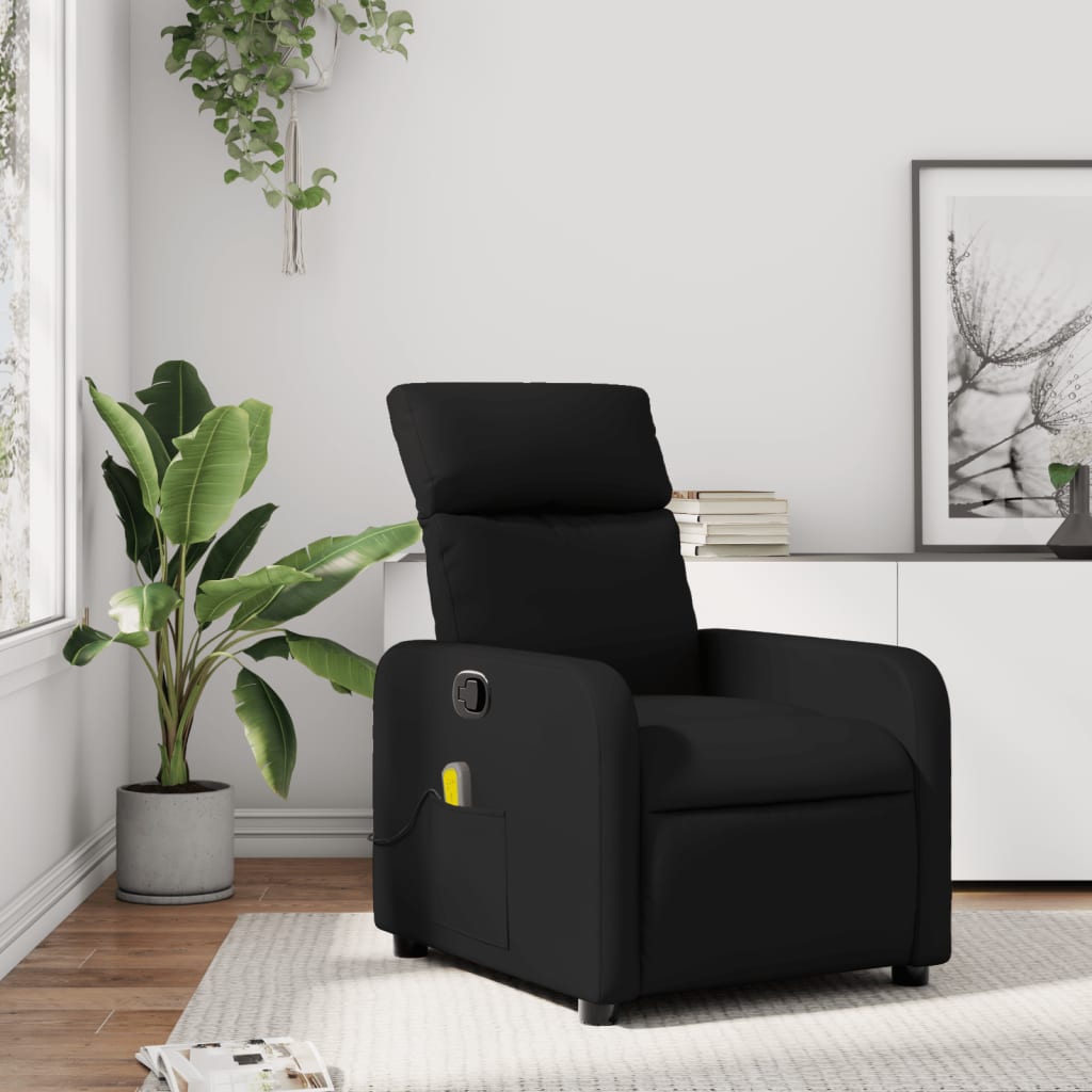 massagestol sort kunstlæder