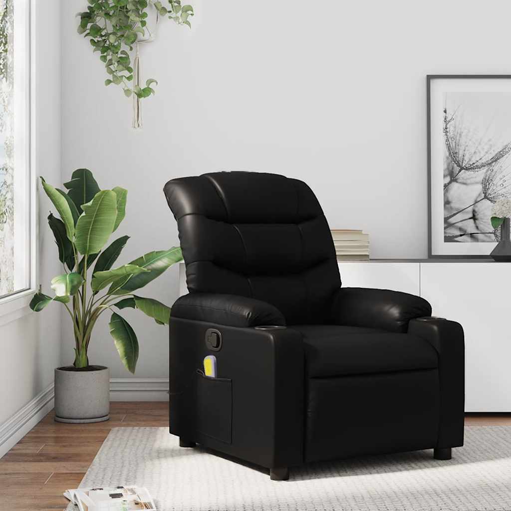 massagestol sort kunstlæder