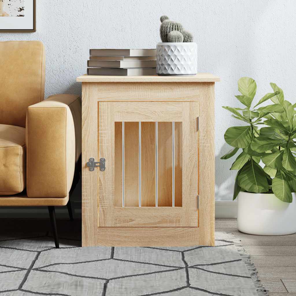 hundebur 55x75x65 cm konstrueret træ sonoma-eg