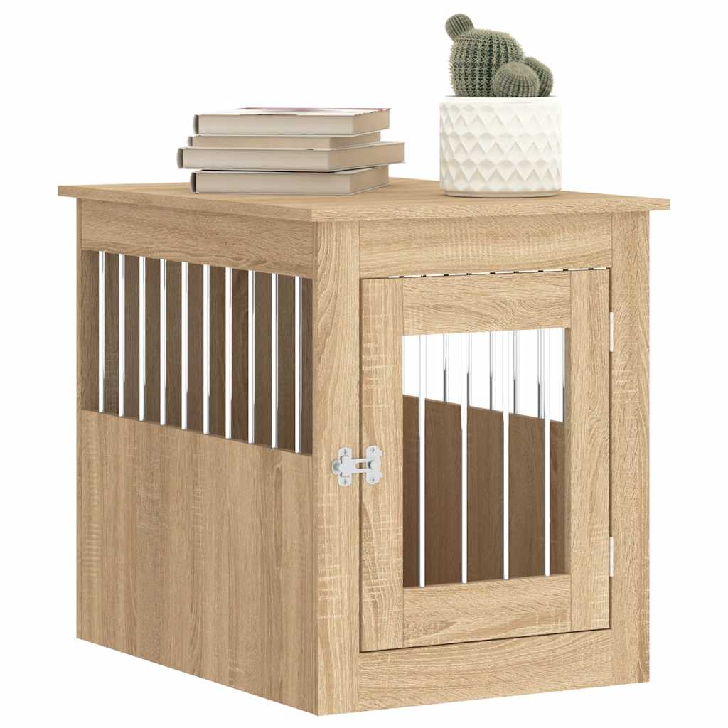 hundebur 55x75x65 cm konstrueret træ sonoma-eg