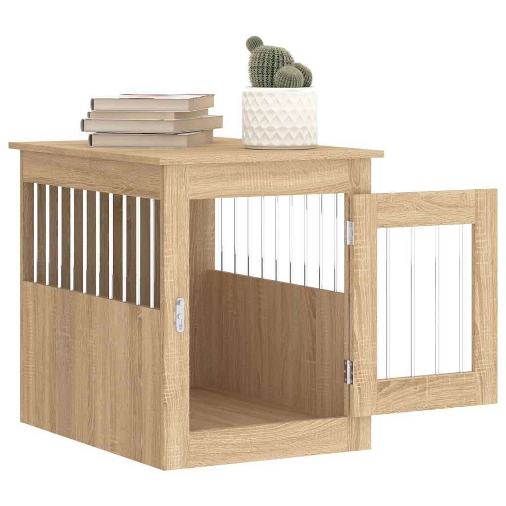 hundebur 55x75x65 cm konstrueret træ sonoma-eg