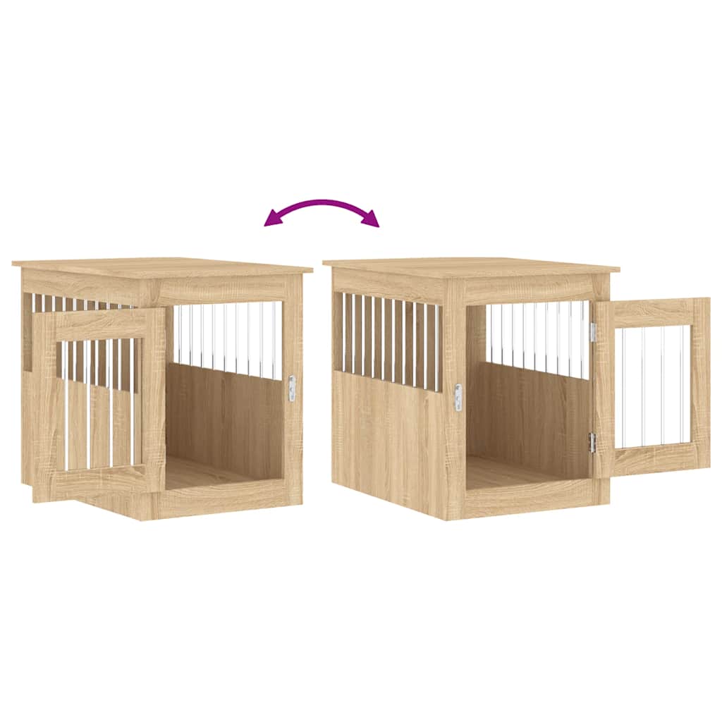 hundebur 55x75x65 cm konstrueret træ sonoma-eg
