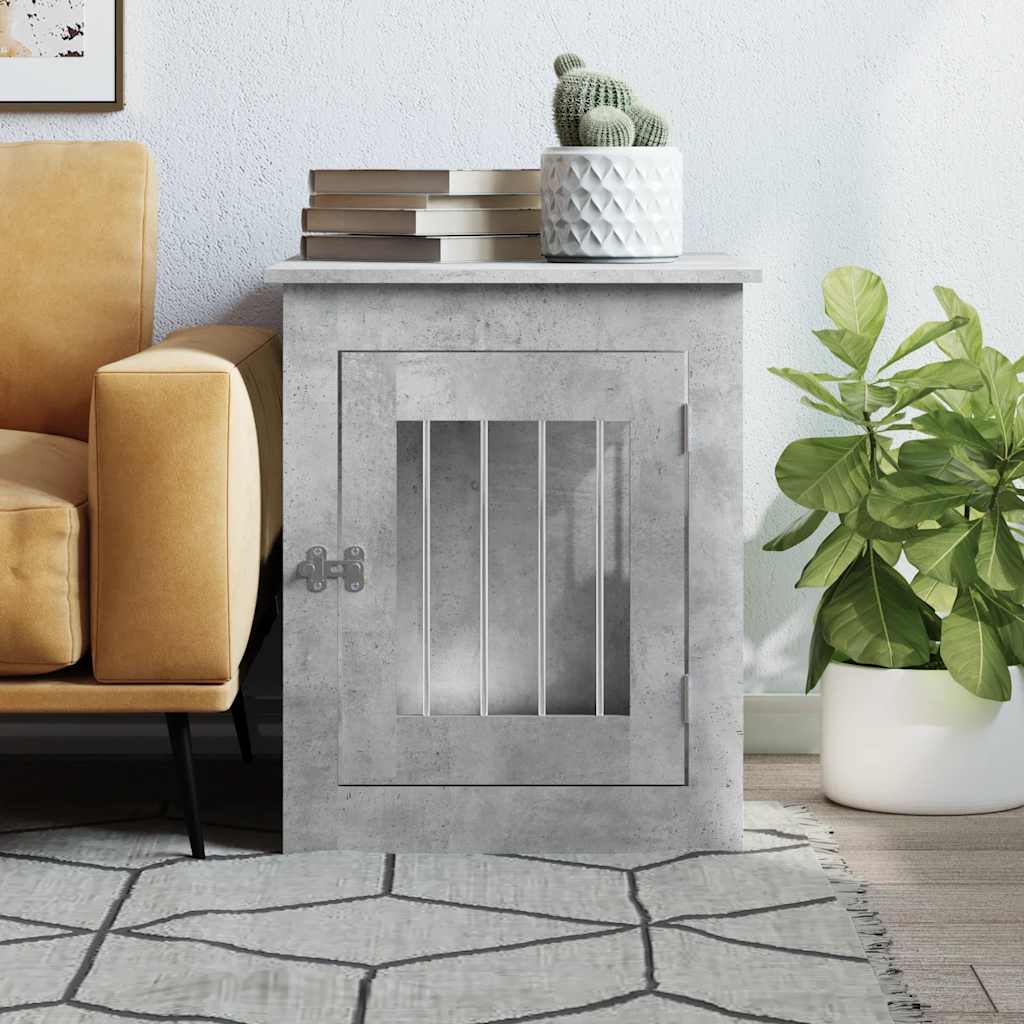 hundebur 55x75x65 cm konstrueret træ betongrå