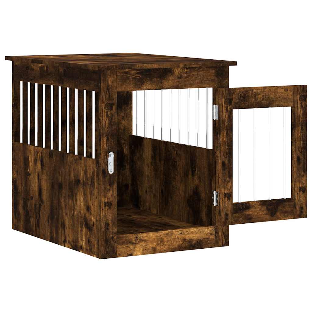 hundebur 55x75x65 cm konstrueret træ røget egetræsfarve