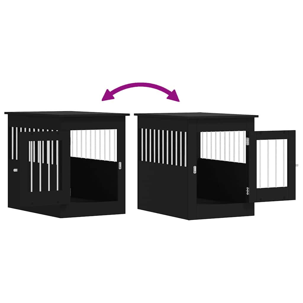 hundebur 55x80x68 cm konstrueret træ sort