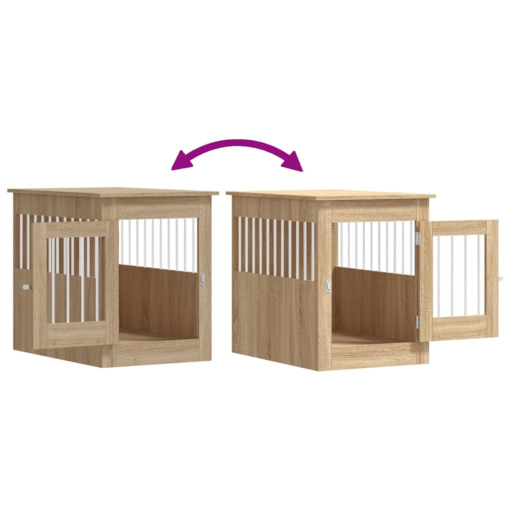 hundebur 55x80x68 cm konstrueret træ sonoma-eg