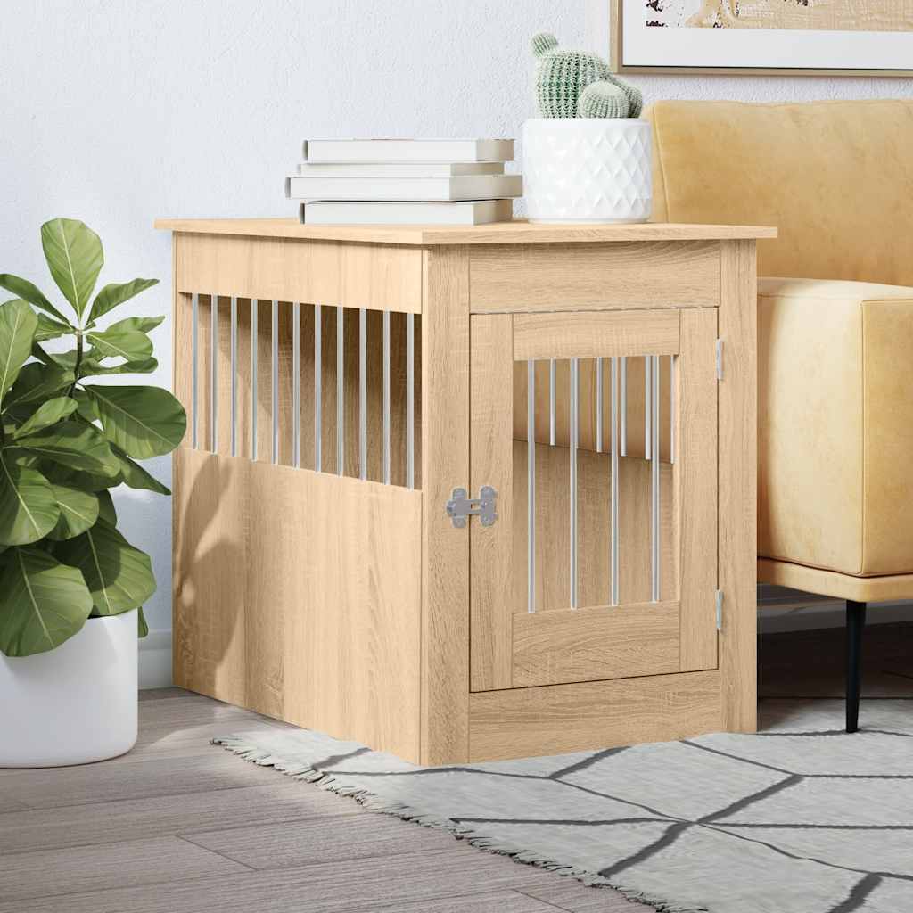 hundebur 55x80x68 cm konstrueret træ sonoma-eg