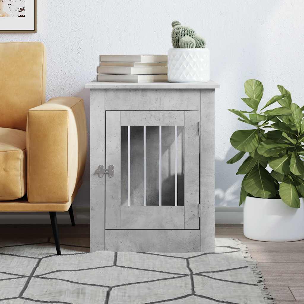 hundebur 55x80x68 cm konstrueret træ betongrå