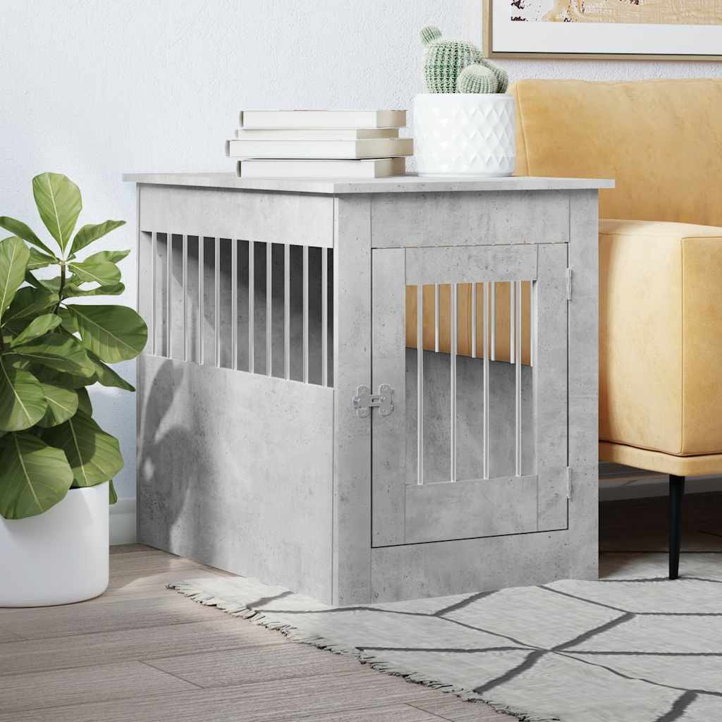 hundebur 55x80x68 cm konstrueret træ betongrå