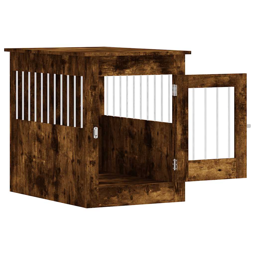 hundebur 55x80x68 cm konstrueret træ røget egetræsfarve