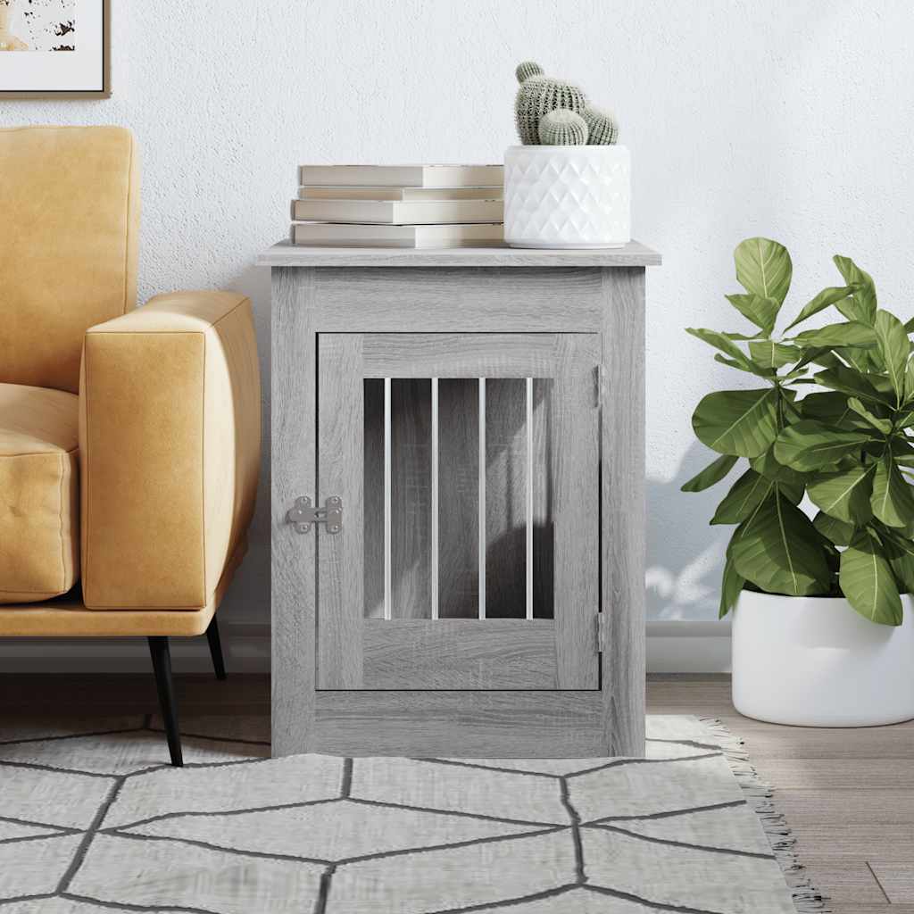 hundebur 55x80x68 cm konstrueret træ grå sonoma-eg