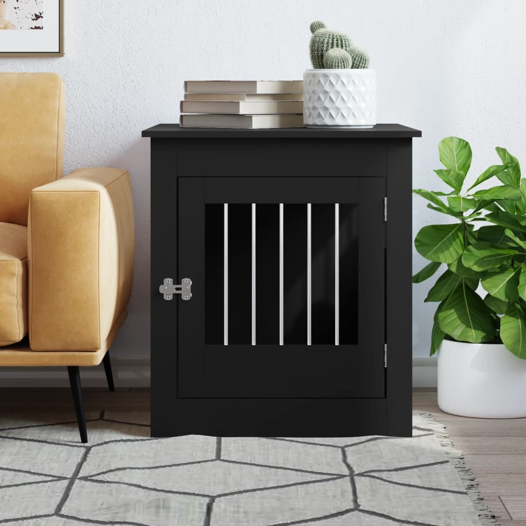 hundebur 64,5x80x71 cm konstrueret træ sort