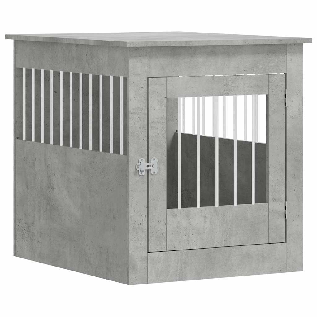 hundebur 64,5x80x71 cm konstrueret træ betongrå