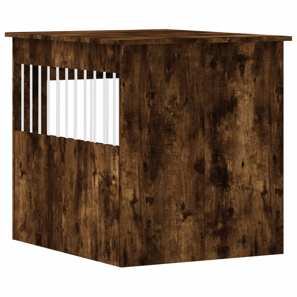 hundebur 64,5x80x71 cm konstrueret træ røget egetræsfarve