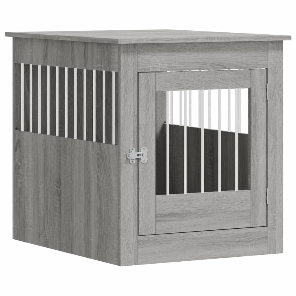 hundebur 64,5x80x71 cm konstrueret træ grå sonoma-eg