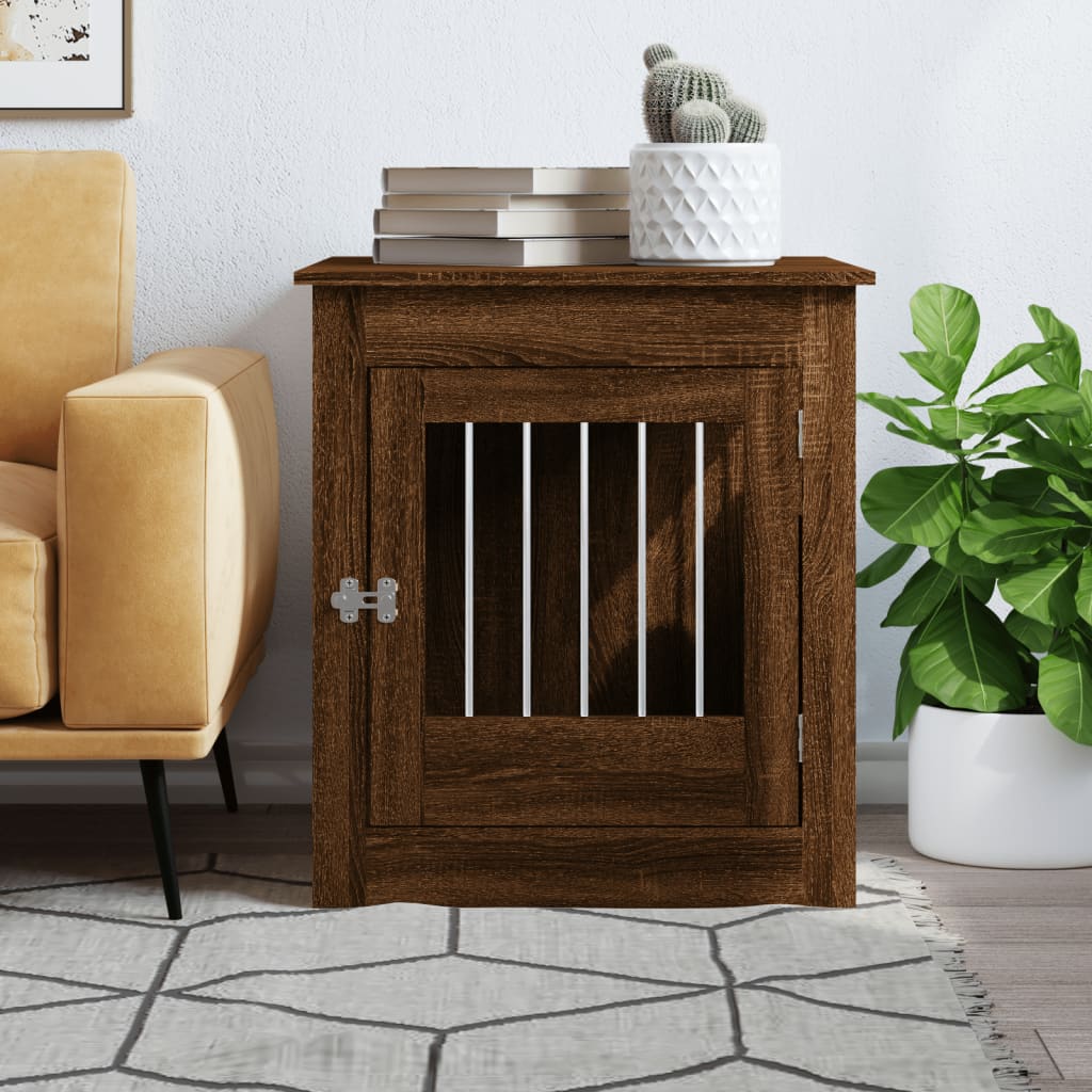 hundebur 64,5x80x71 cm konstrueret træ brun egetræsfarve