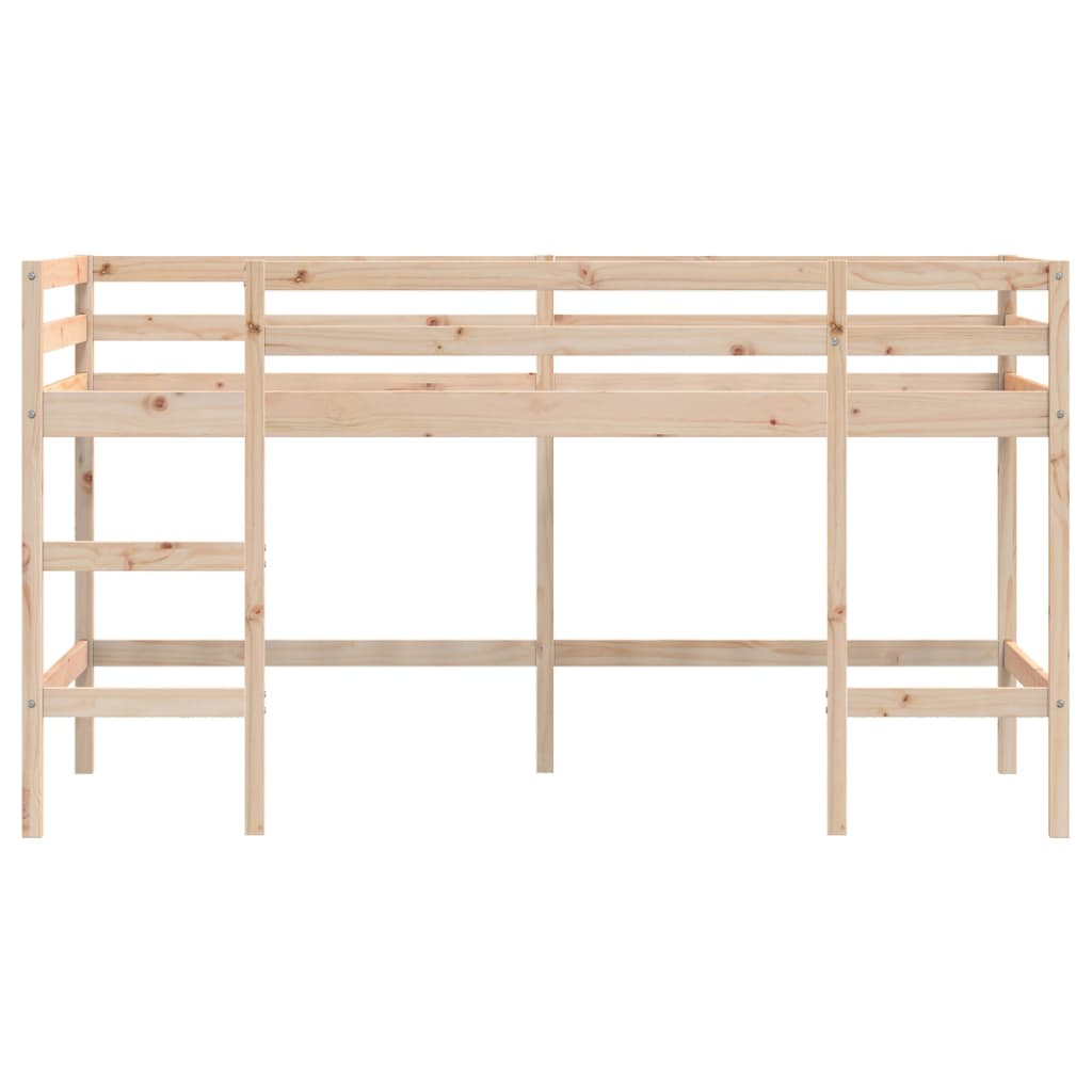 højseng med stige 80x200 cm massivt fyrretræ