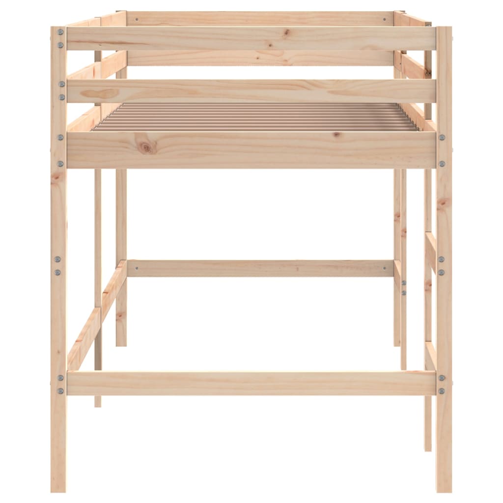 højseng med stige 80x200 cm massivt fyrretræ