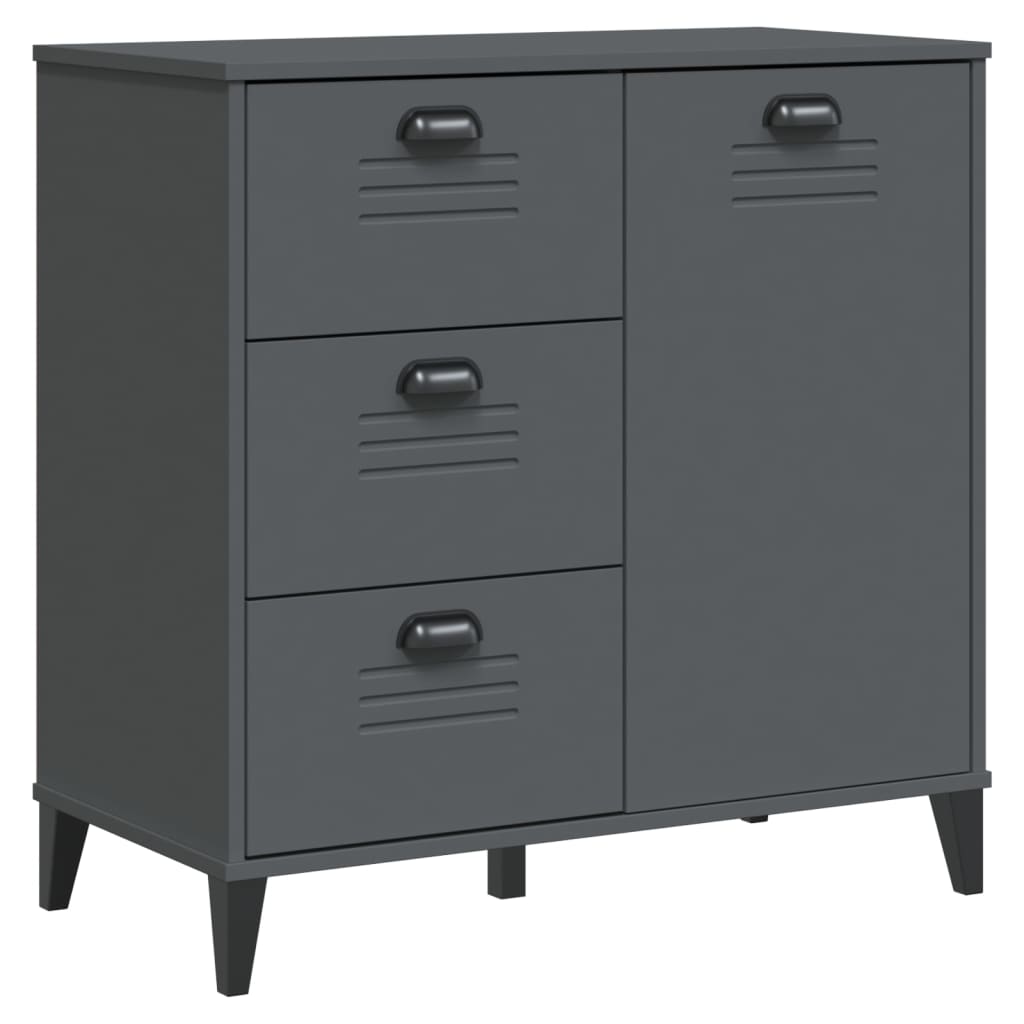 skænk VIKEN 80x40x190 cm massivt fyrretræ antracitgrå