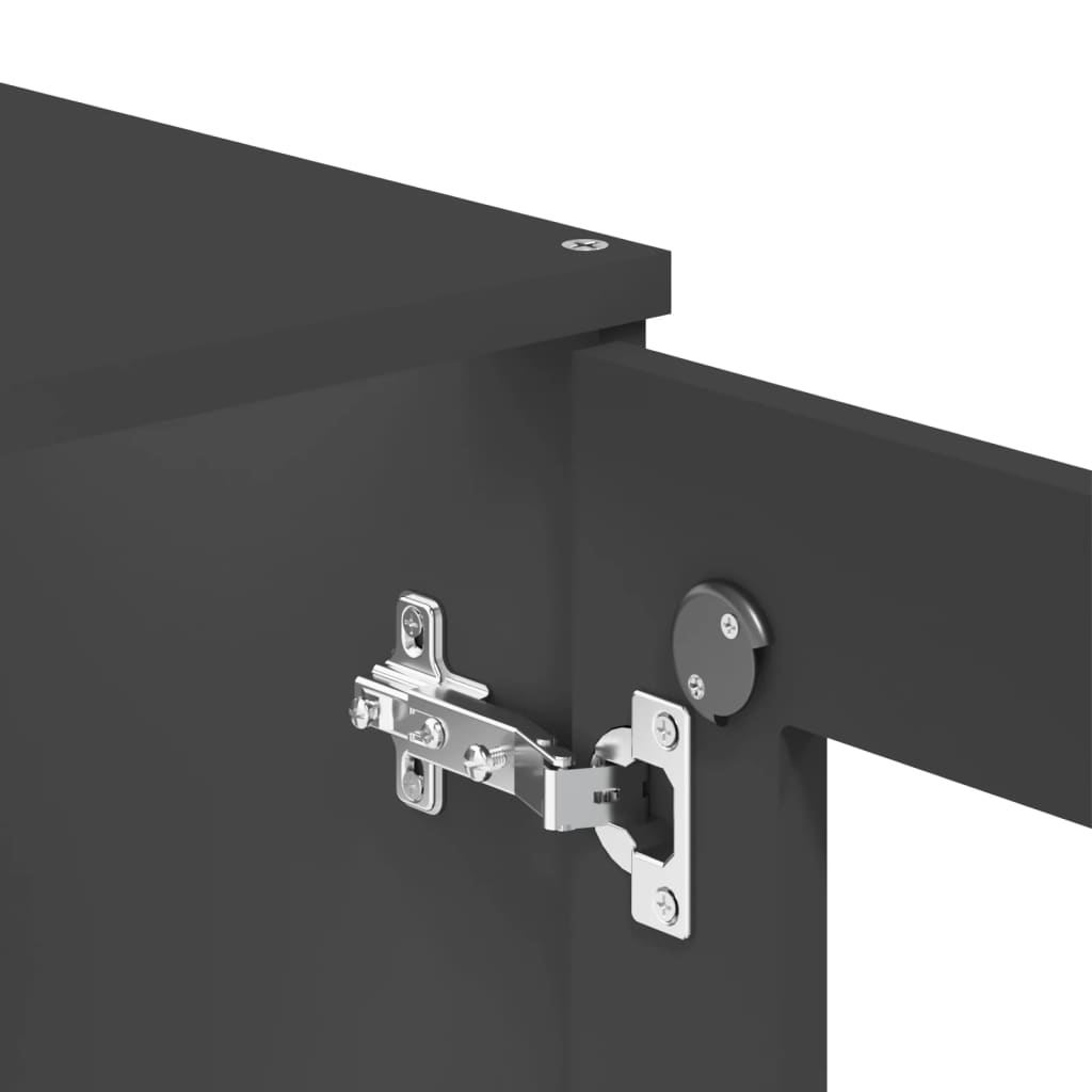 skænk VIKEN 80x40x190 cm massivt fyrretræ antracitgrå