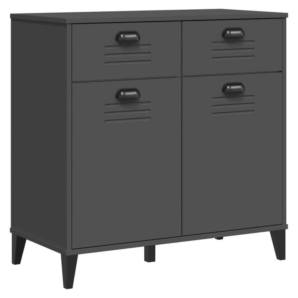 skænk VIKEN 80x40x190 cm massivt fyrretræ antracitgrå