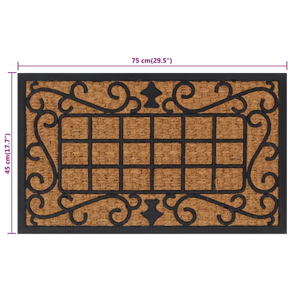 dørmåtte 45x75 cm rektangulær gummi og coir